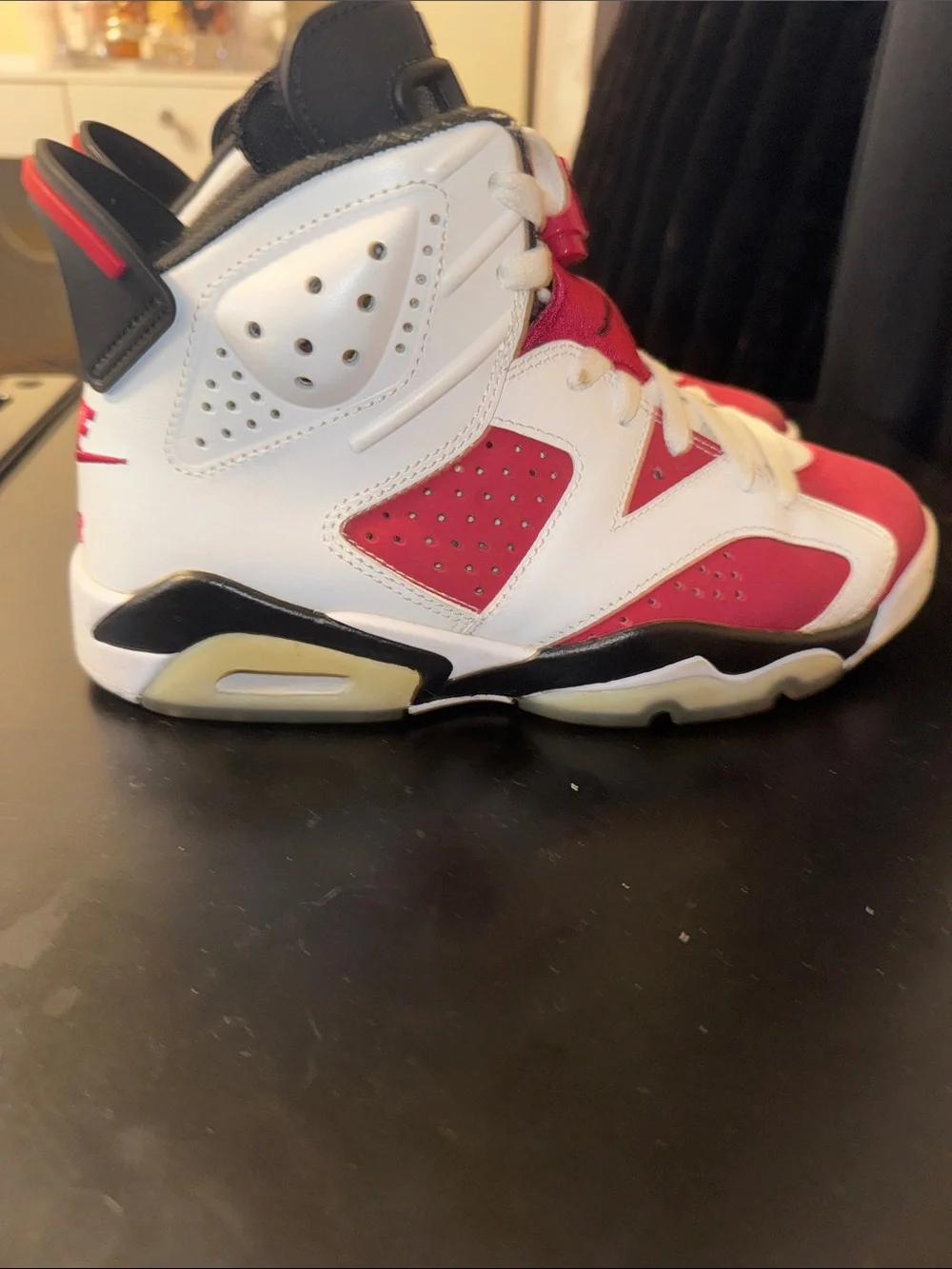 Jordan 6 Retro Carmine - Red White and Black High-Top Sneakers